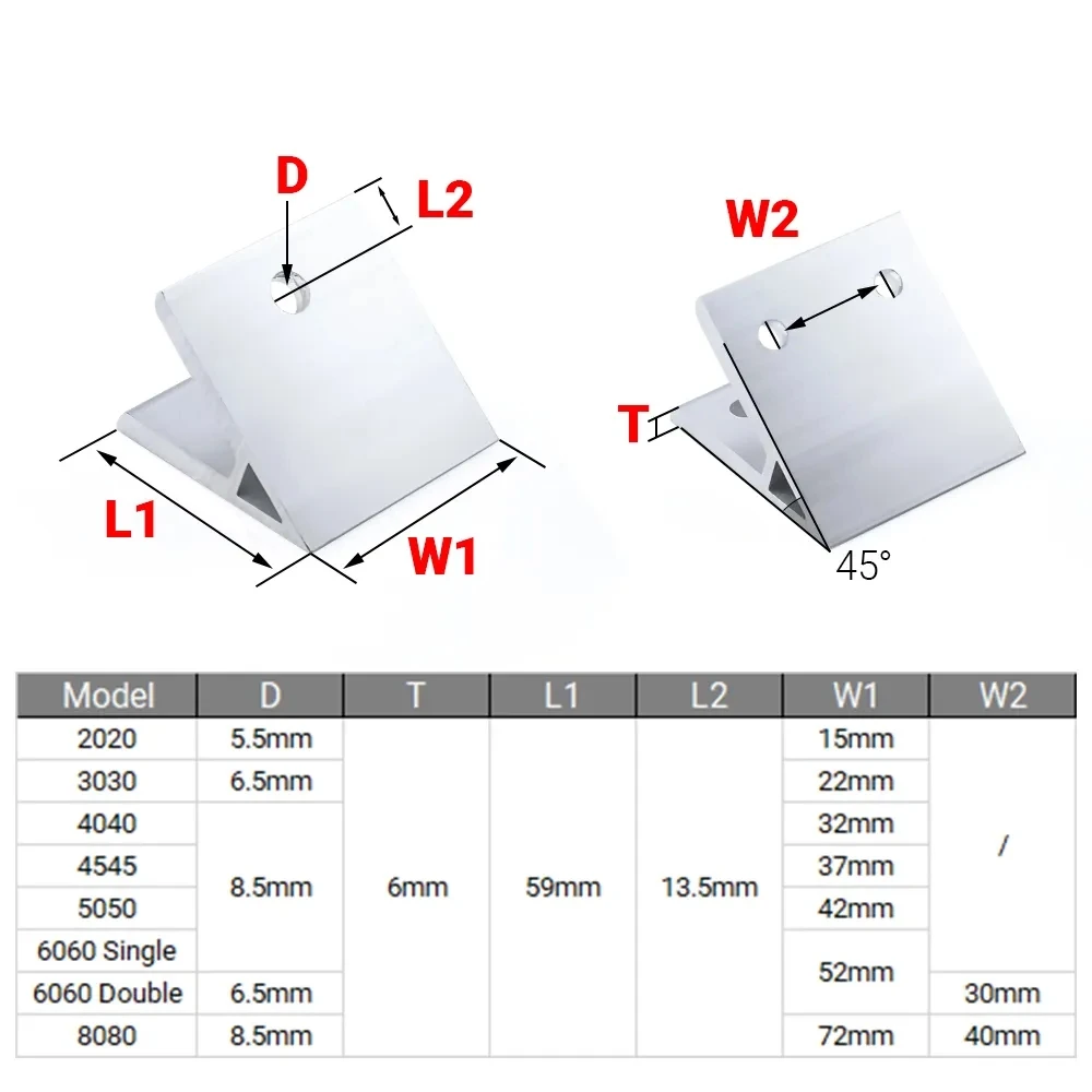 4 Stuks 45 Graden Hoek Hoek Be - Aluminum T-Slot Profile recensie en prijs