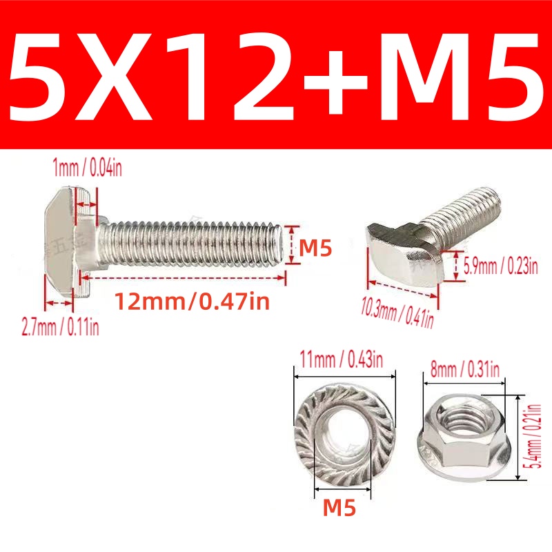 10 sets M5 T-bout schroef en z - Aluminum T-Slot Profile recensie en prijs